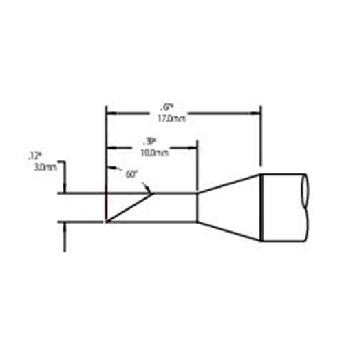 Metcal Rework Tip Hoof Drag 3mm (0.118