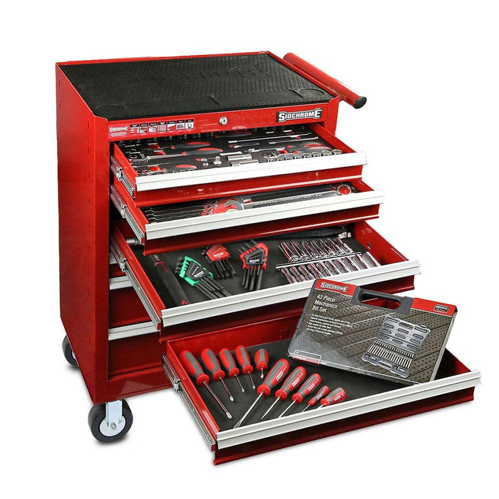 Sidchrome 250 Pce Metric/AF Tool Kit Roller Cabinet