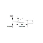 Metcal SMC Rework Cartridge Hoof 1.5x16.5mm LG 60° 500 Series SMC-5HF6015S
