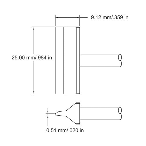 Metcal SMC Rework Cartridge HM Blade 25.0mm 600 Series SMC-6BL0025H