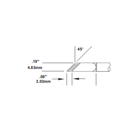 Metcal SMC Rework Cartridge Knife Thin Tin Length 4.8mm 700 Series SMC-7KN0048S