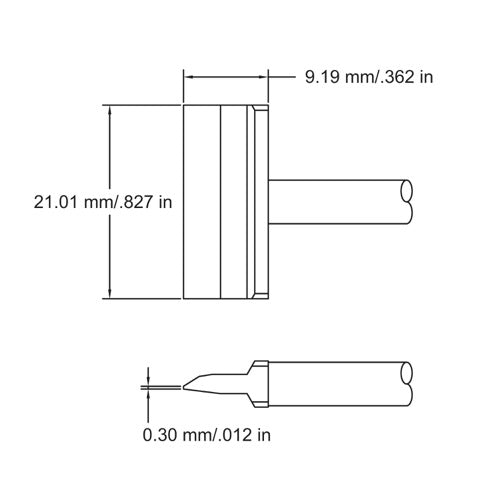 Metcal SMC Rework Cartridge Blade 22.0mm 800 Series SMC-8BL0022S