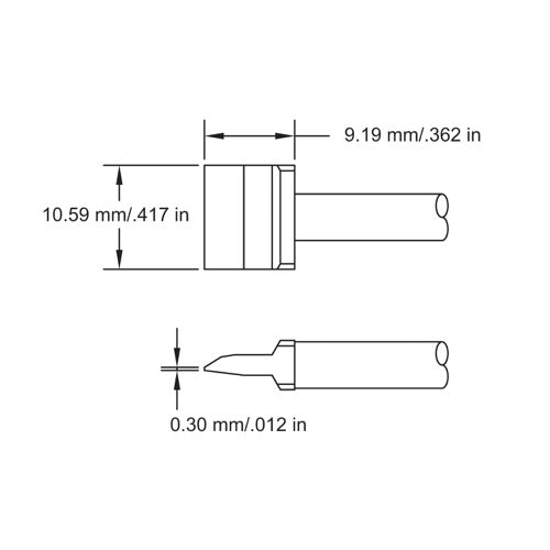 Metcal SMC Rework Cartridge Blade 10.0mm 900 Series SMC-9BL0010S