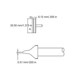 Metcal SMC Rework Cartridge HM Blade 35.0mm 900 Series SMC-9BL0035H