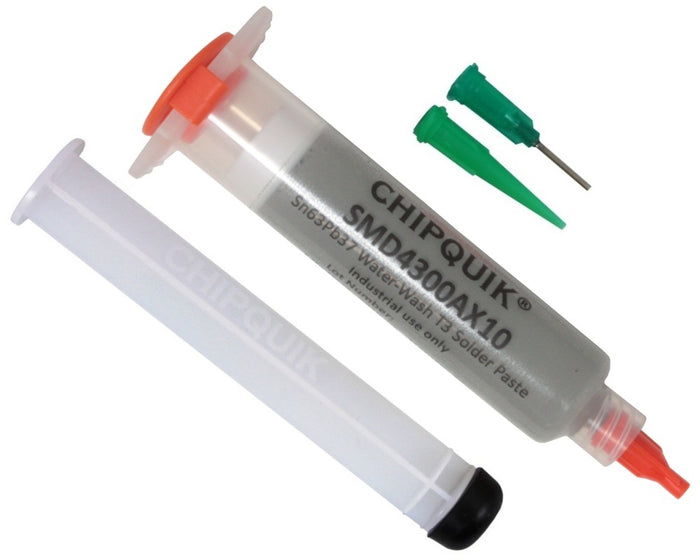 Chip Quik Solder Paste No Clean 63Sn/37Pb in 10cc Syringe 35g Water Washable (T3)