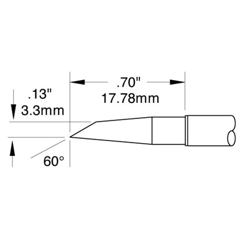Metcal SMTC Rework Cartridge Hoof 3.3mm (0.13