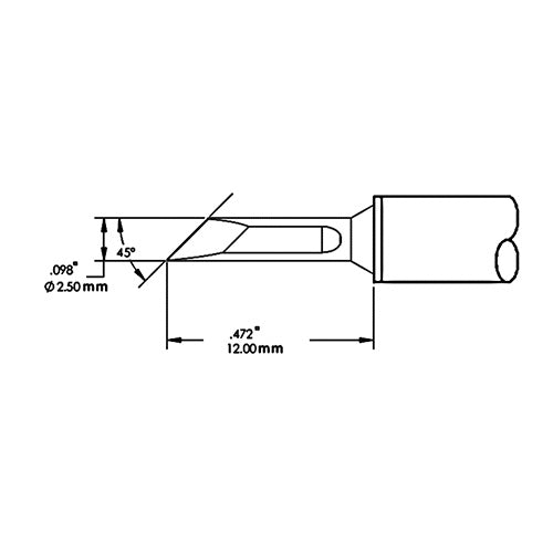 Metcal SMTC Rework Cartridge Knife 2.5mm 600 Series SMTC-0165