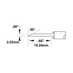 Metcal SMTC Rework Cartridge Hoof Long 2.0mm (0.08