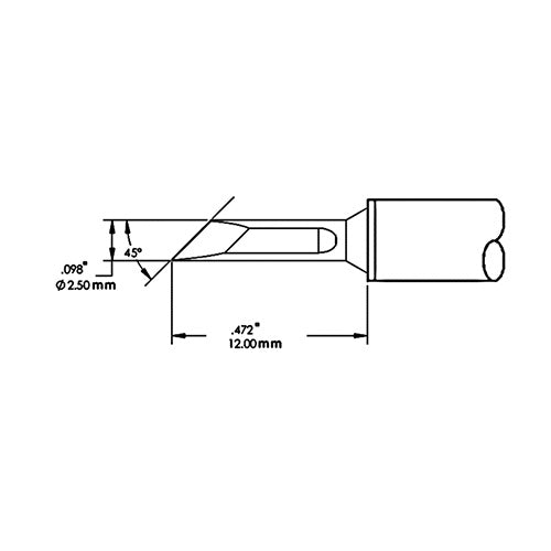 Metcal SMTC Rework Cartridge Knife 2.5mm 700 Series SMTC-1165