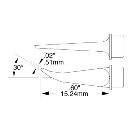 Metcal SMTC Rework Cartridge Hook Long 0.5mm (0.02