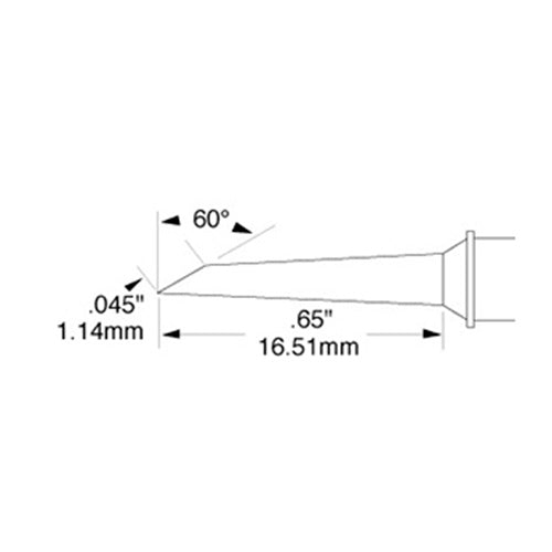 Metcal SMTC Rework Cartridge Hoof Long 1.1mm (0.04