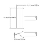 Metcal SMTC Rework Cartridge HM Blade 25.0mm (0.98) 700 Series  SMTC-1BL250
