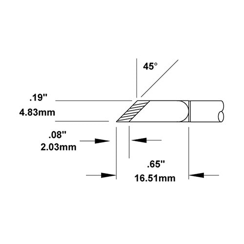 Metcal SMTC Rework Cartridge Knife Tin Length 4.8mm (0.18 