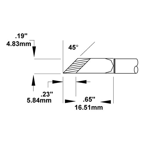 Metcal SMTC Rework Cartridge Knife Wide Tin Length 4.8mm (0.18 
