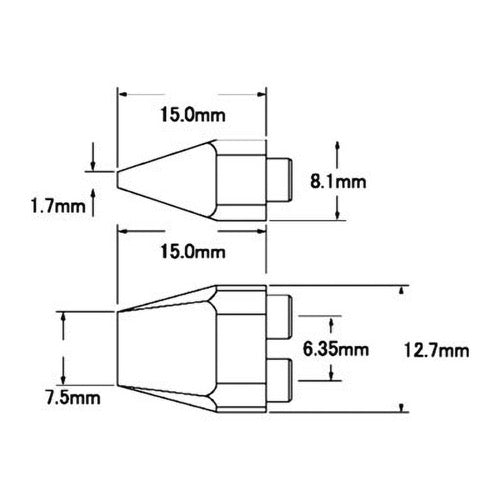 Metcal SMTC Rework Cartridge Dual Chisel 7.5mm 700 Series SMTC-7CH75D