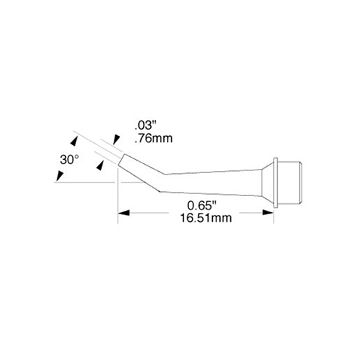 Metcal SMTC Rework Cartridge Conical Bent 0.76mm (0.03