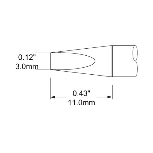 Metcal STP Solder Cartridge Chisel 3.0mm (0.118