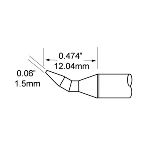 Metcal STP Soldering Rework Tip Chisel Bent ID=1.5mm (0.059
