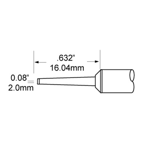Metcal CCV Soldering Rework Tip Blade (W x L) 40.0mm x 9.1mm  STP-CHL20