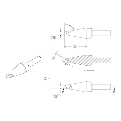 Metcal STP Rework Cartridge Concave Hoof 2.0mm STP-WV20