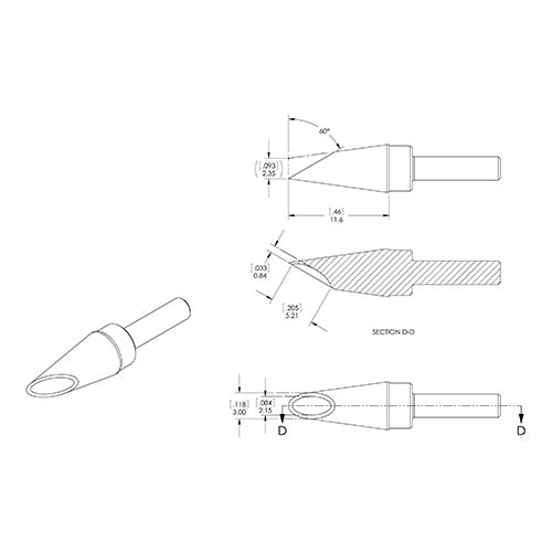 Metcal STP Rework Cartridge Concave Hoof 3.0mm STP-WV30