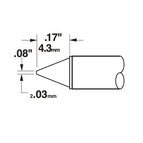 Metcal Conical (STTC) Blunt (∅ x L) 2.0mm x 4.3mm 600 Series STTC-012