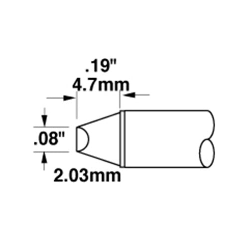 Metcal Chisel (STTC) Blunt (W x L) (W x L) 2.0mm x 4.7mm 600 Series STTC-014