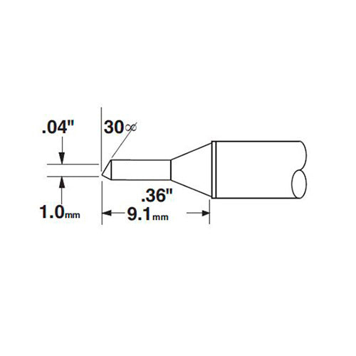 Metcal Bevel (STTC) 1.0mm 30° 600 Series STTC-024