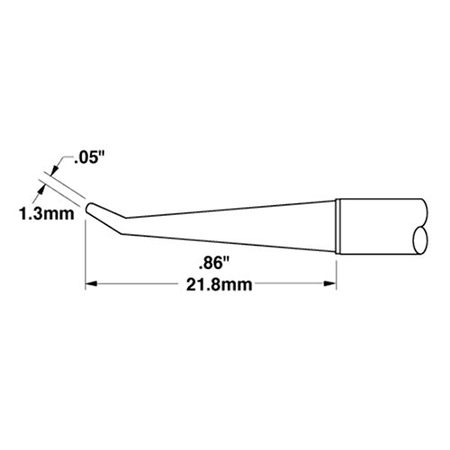 Metcal Conical (STTC) Bent 30° Long Reach (∅ x L) 1.3mm x 21.8mm 600 Series STTC-041