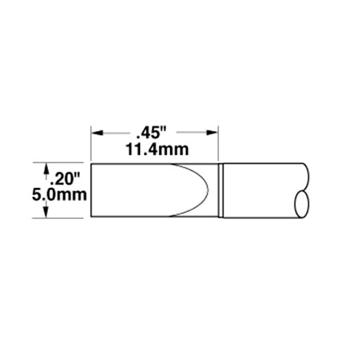 Metcal Chisel (STTC) Long Reach (W x L) 5.0mm x 11.4mm 600 Series STTC-065