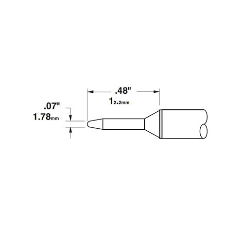 Metcal Conical (STTC) (∅ x L) 1.8mm x 12.0 700 Series STTC-102