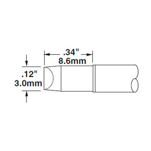 Metcal Chisel (STTC) (W x L) 2.8mm x 8.6mm 700 Series STTC-103