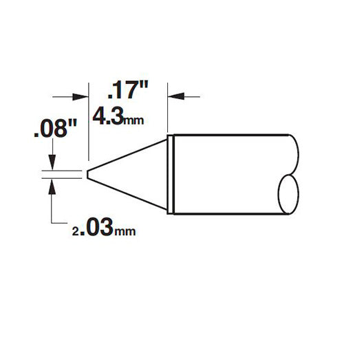 Metcal Conical (STTC) Blunt 2.0x4.3mm 700 Series (0.08