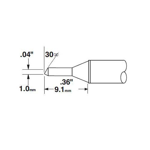 Metcal Bevel (STTC) 1.0mm 30° 700 Series STTC-124