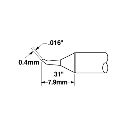 Metcal Cartridge Conical Bent 30° 0.4mm (.016