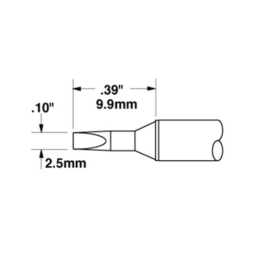 Metcal Chisel (STTC) Long Life (W x L) 2.5mm x 9.9mm 700 Series STTC-136LL