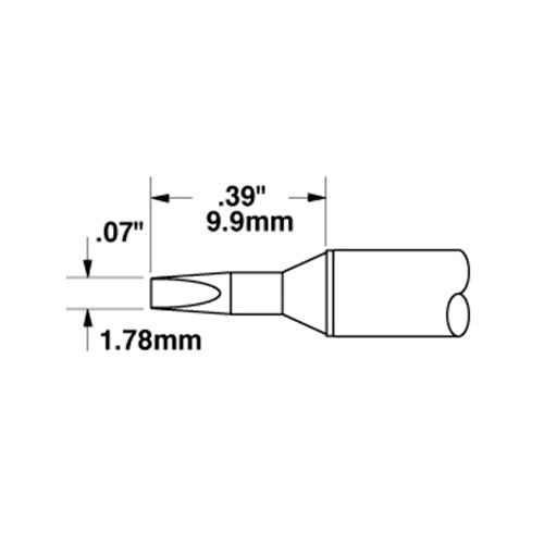 Metcal Chisel (STTC) Long Life (W x L) 1.8mm x 9.9mm 700 Series STTC-137LL