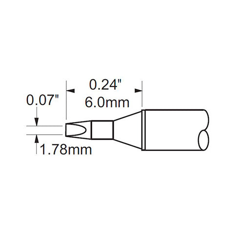 Metcal Chisel (STTC) Power 1.8x9.9 30˚ 700 Series (0.07