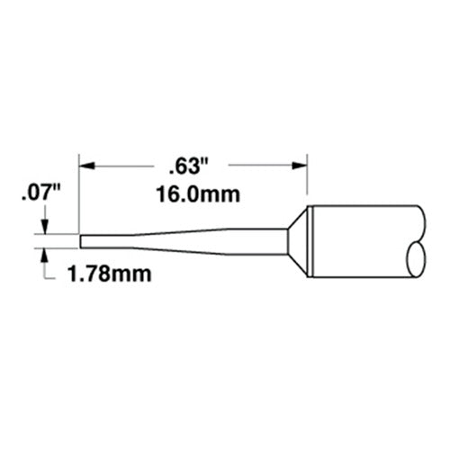 Metcal Chisel (STTC) (WxL) 1.78x16.0mm 700 Series STTC-142
