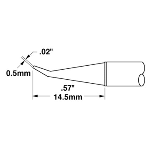 Metcal Conical (STTC)30˚ Bent (∅xL) 0.5mm x 14.5mm 700 Series STTC-144