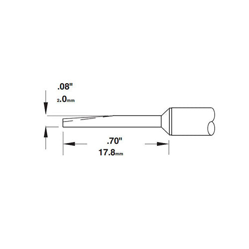 Metcal Chisel (STTC) Conical U-Groove (∅ x L) 0.89mm x 8.4mm 700 Series STTC-183