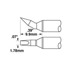 Metcal Chisel (STTC) 30˚ Bent (WxL) 1.8x9.9mm 700 Series STTC-198