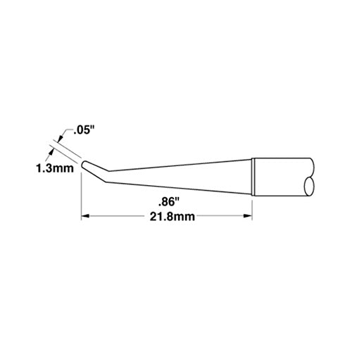 Metcal Conical (STTC) Bent 30° Long Reach 1.3mm x 21.8mm 500 Series STTC-541
