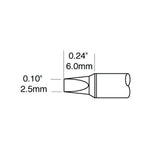 Metcal Chisel (STTC) Power (W x L) 2.5mm x 9.9mm 800 Series STTC-836P