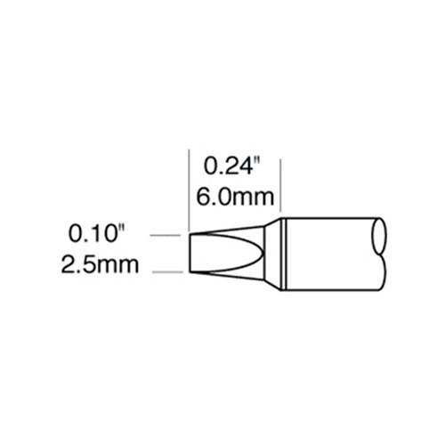 Metcal Chisel (STTC) Power (W x L) 2.5mm x 9.9mm 800 Series STTC-836P