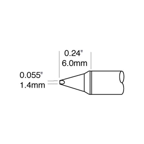 Metcal Conical Cartridge (GTC) Power (Ø x L) 0.5mm x 6.0mm STTC-838P