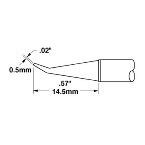 Metcal Conical (STTC) 30˚ Bent Long Life (∅ x L) 0.5mm x 14.5mm 800 Series STTC-844LL
