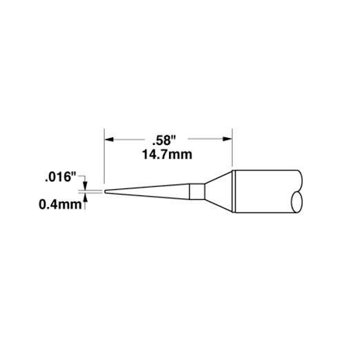 Metcal Conical (STTC) Narrow (∅ x L) 0.8mm x 14.7mm 800 Series STTC-845