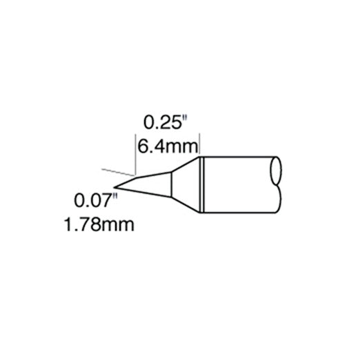 Metcal Bevel (STTC) (Bevel/L) Power 60° x 1.78mm (∅ x L) 0.83 x 6.4mm 800 Series STTC-847P