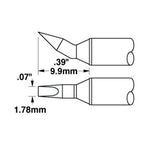 Metcal Chisel (STTC) 30˚ Bent (W x L) 1.8 x 9.9mm 800 Series STTC-898